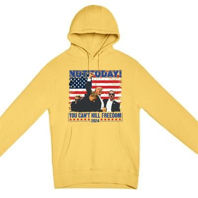 Not Today You Cant Kill Freedom Trump 2024 President Lover Premium Pullover Hoodie