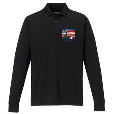 Not Today You Cant Kill Freedom Trump 2024 President Lover Performance Long Sleeve Polo