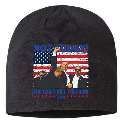 Not Today You Cant Kill Freedom Trump 2024 President Lover Sustainable Beanie