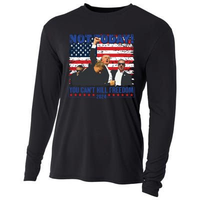 Not Today You Cant Kill Freedom Trump 2024 President Lover Cooling Performance Long Sleeve Crew