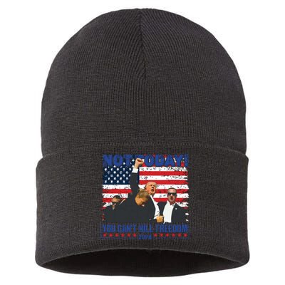 Not Today You Cant Kill Freedom Trump 2024 President Lover Sustainable Knit Beanie