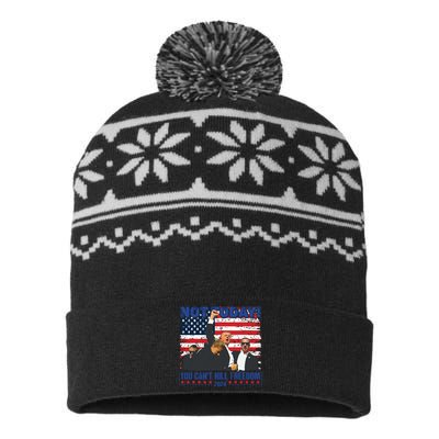 Not Today You Cant Kill Freedom Trump 2024 President Lover USA-Made Snowflake Beanie