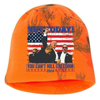 Not Today You Cant Kill Freedom Trump 2024 President Lover Kati - Camo Knit Beanie