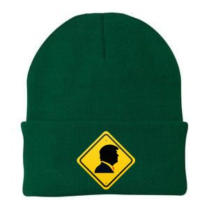 New! Trump Yellow Yield Road Sign Trump Road Yield Sign Knit Cap Winter Beanie