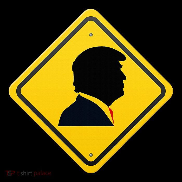 New! Trump Yellow Yield Road Sign Trump Road Yield Sign Tall T-Shirt