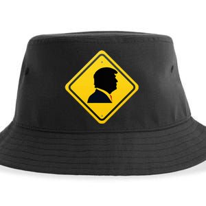 New! Trump Yellow Yield Road Sign Trump Road Yield Sign Sustainable Bucket Hat