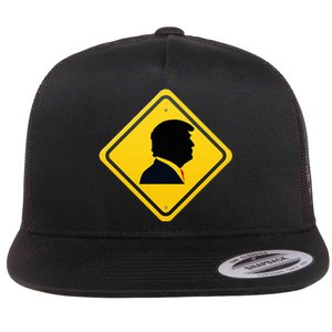 New! Trump Yellow Yield Road Sign Trump Road Yield Sign Flat Bill Trucker Hat