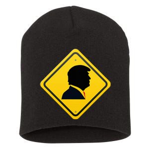 New! Trump Yellow Yield Road Sign Trump Road Yield Sign Short Acrylic Beanie