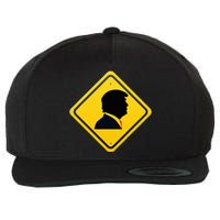 New! Trump Yellow Yield Road Sign Trump Road Yield Sign Wool Snapback Cap