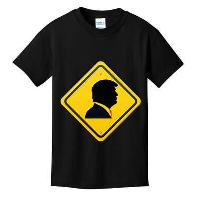 New! Trump Yellow Yield Road Sign Trump Road Yield Sign Kids T-Shirt
