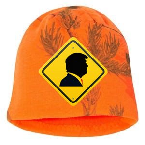 New! Trump Yellow Yield Road Sign Trump Road Yield Sign Kati - Camo Knit Beanie