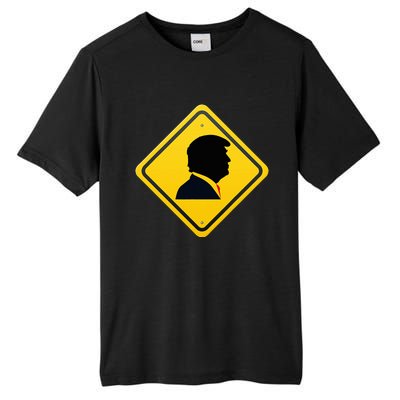 New! Trump Yellow Yield Road Sign Trump Road Yield Sign Tall Fusion ChromaSoft Performance T-Shirt