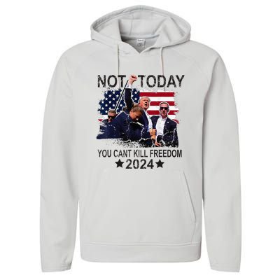 Not Today You CanT Kill Freedom Performance Fleece Hoodie