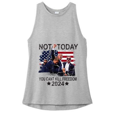 Not Today You CanT Kill Freedom Ladies PosiCharge Tri-Blend Wicking Tank
