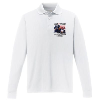 Not Today You CanT Kill Freedom Performance Long Sleeve Polo