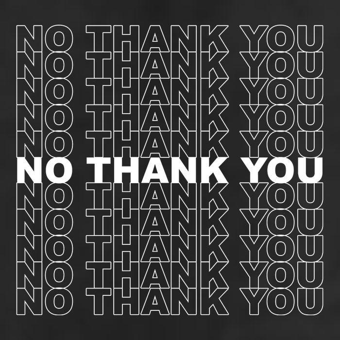 No Thank You Classic Retro 7 Panel Mesh Trucker Snapback Hat