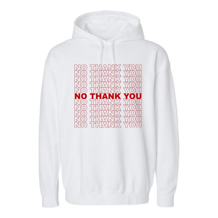 No Thank You Classic Retro Garment-Dyed Fleece Hoodie