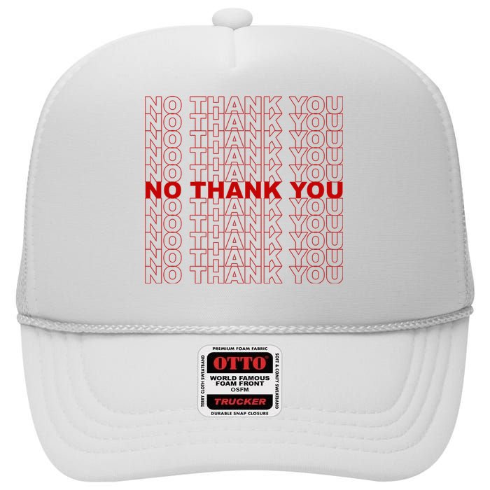 No Thank You Classic Retro High Crown Mesh Back Trucker Hat