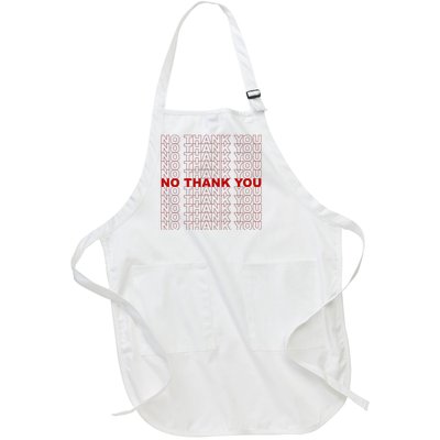 No Thank You Classic Retro Full-Length Apron With Pockets