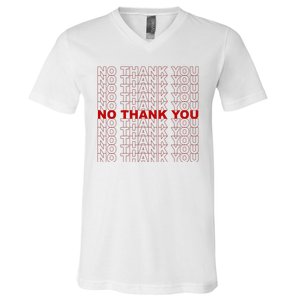 No Thank You Classic Retro V-Neck T-Shirt