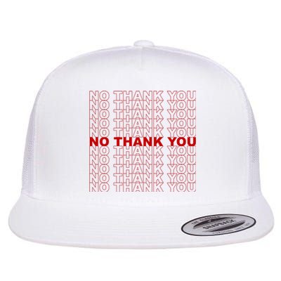 No Thank You Classic Retro Flat Bill Trucker Hat