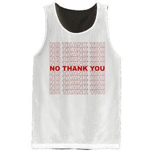 No Thank You Classic Retro Mesh Reversible Basketball Jersey Tank