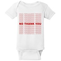 No Thank You Classic Retro Baby Bodysuit