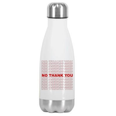 No Thank You Classic Retro Stainless Steel Insulated Water Bottle