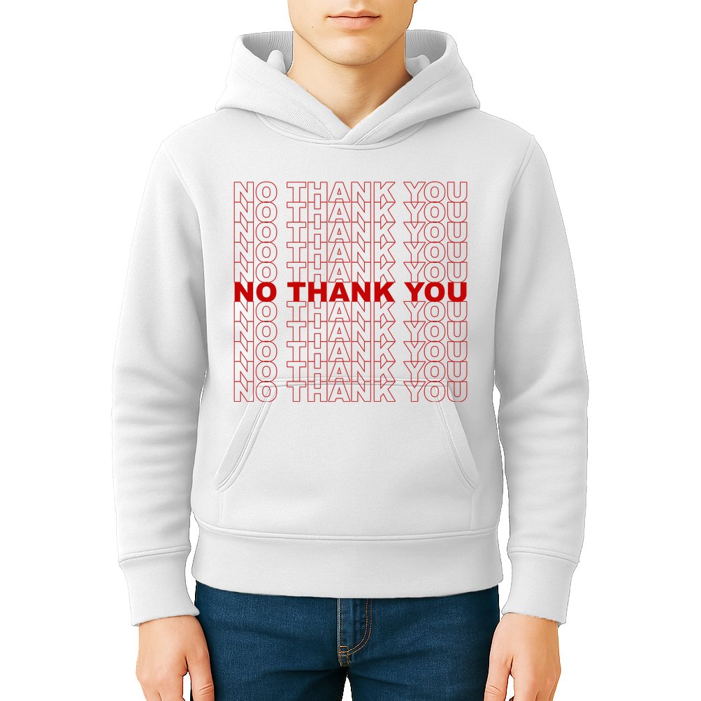 No Thank You Classic Retro Kids Hoodie