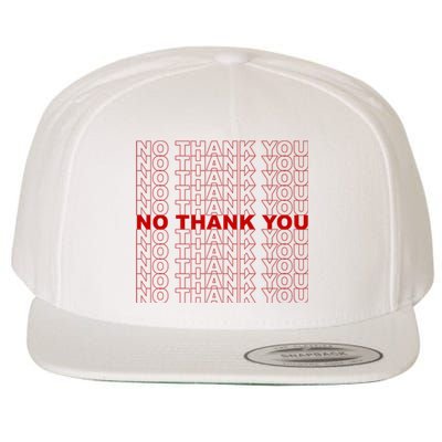 No Thank You Classic Retro Wool Snapback Cap