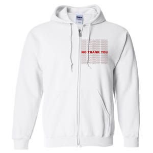 No Thank You Classic Retro Full Zip Hoodie