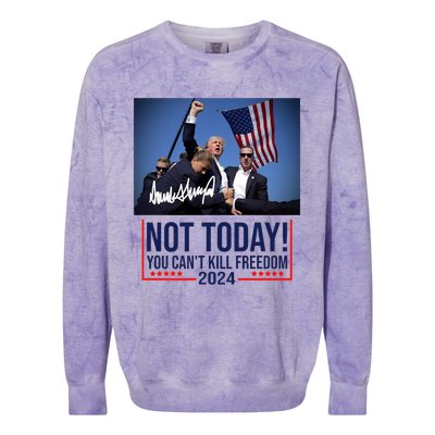 Not Today You CanT Kill Freedom Donald Trump Survived Shooter Colorblast Crewneck Sweatshirt