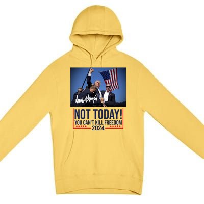 Not Today You CanT Kill Freedom Donald Trump Survived Shooter Premium Pullover Hoodie