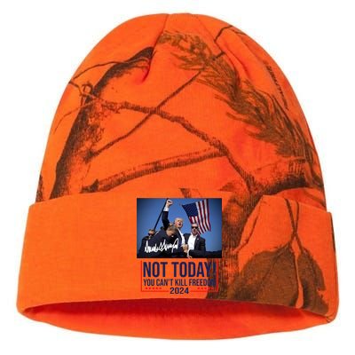 Not Today You CanT Kill Freedom Donald Trump Survived Shooter Kati Licensed 12" Camo Beanie