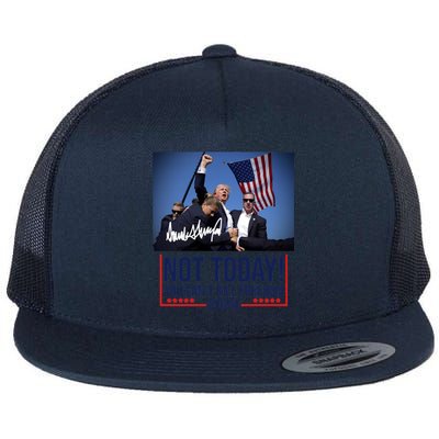 Not Today You CanT Kill Freedom Donald Trump Survived Shooter Flat Bill Trucker Hat