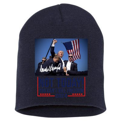 Not Today You CanT Kill Freedom Donald Trump Survived Shooter Short Acrylic Beanie