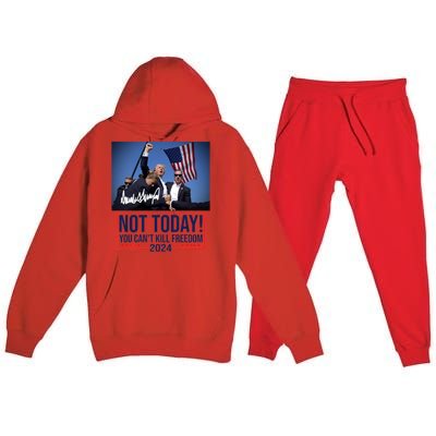 Not Today You CanT Kill Freedom Donald Trump Survived Shooter Premium Hooded Sweatsuit Set