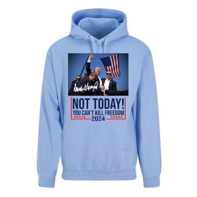 Not Today You CanT Kill Freedom Donald Trump Survived Shooter Unisex Surf Hoodie