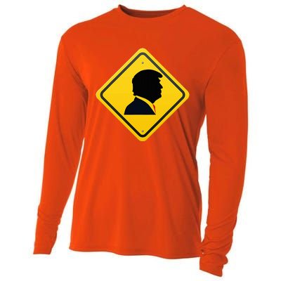 New! Trump Yellow Yield Road Sign Trump Road Yield Sign Cooling Performance Long Sleeve Crew