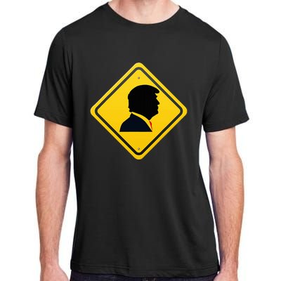 New! Trump Yellow Yield Road Sign Trump Road Yield Sign Adult ChromaSoft Performance T-Shirt