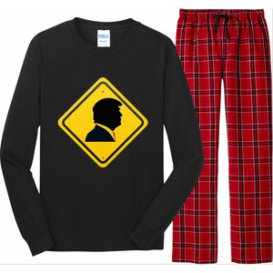 New! Trump Yellow Yield Road Sign Trump Road Yield Sign Long Sleeve Pajama Set