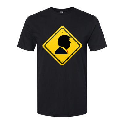 New! Trump Yellow Yield Road Sign Trump Road Yield Sign Softstyle CVC T-Shirt