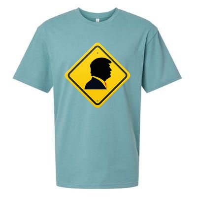 New! Trump Yellow Yield Road Sign Trump Road Yield Sign Sueded Cloud Jersey T-Shirt