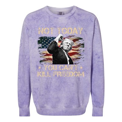 Not Today You CanT Kill Freedom Stronger President Colorblast Crewneck Sweatshirt