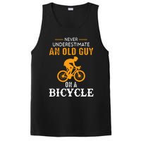 Never Underestimate An Old Guy On A Bicycle Funny Cycling PosiCharge Competitor Tank