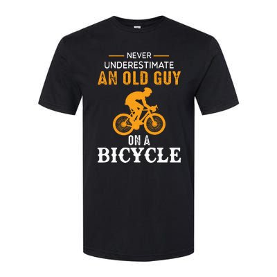 Never Underestimate An Old Guy On A Bicycle Funny Cycling Softstyle CVC T-Shirt