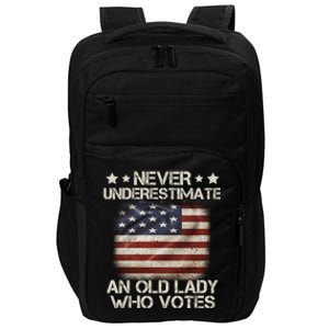 Never Underestimate An Old Lady Who Votes Usa Flag Impact Tech Backpack