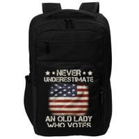 Never Underestimate An Old Lady Who Votes Usa Flag Impact Tech Backpack