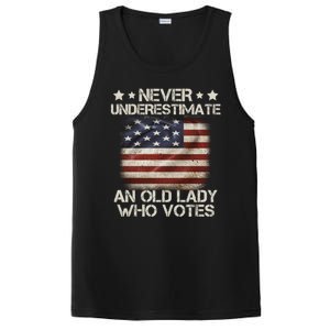 Never Underestimate An Old Lady Who Votes Usa Flag PosiCharge Competitor Tank