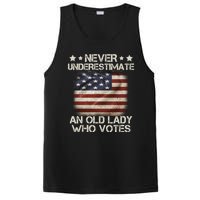 Never Underestimate An Old Lady Who Votes Usa Flag PosiCharge Competitor Tank